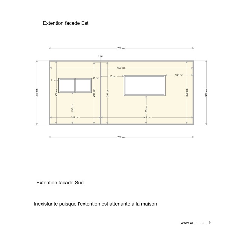 facade. Plan de 0 pièce et 0 m2