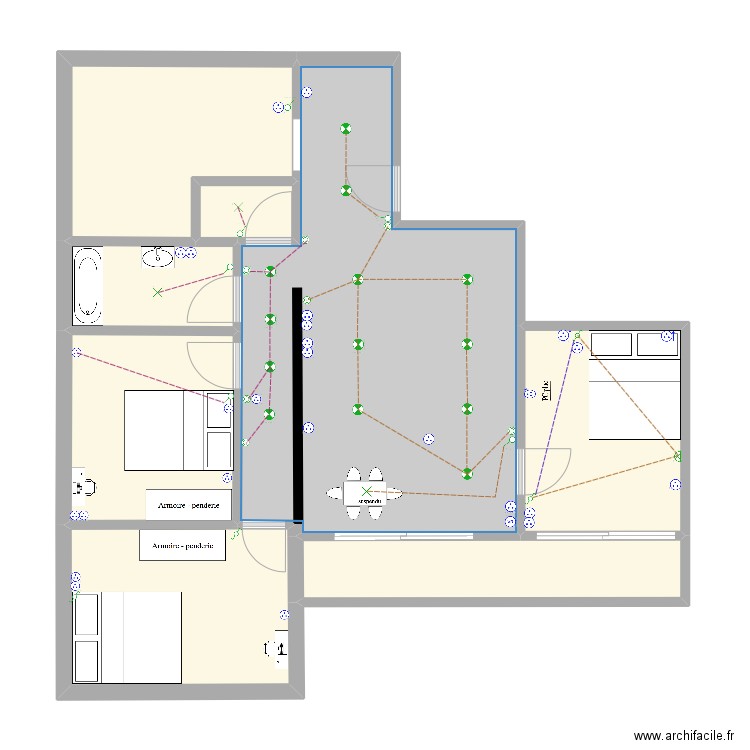 Daniel GARCIA Chambre. Plan de 8 pièces et 79 m2