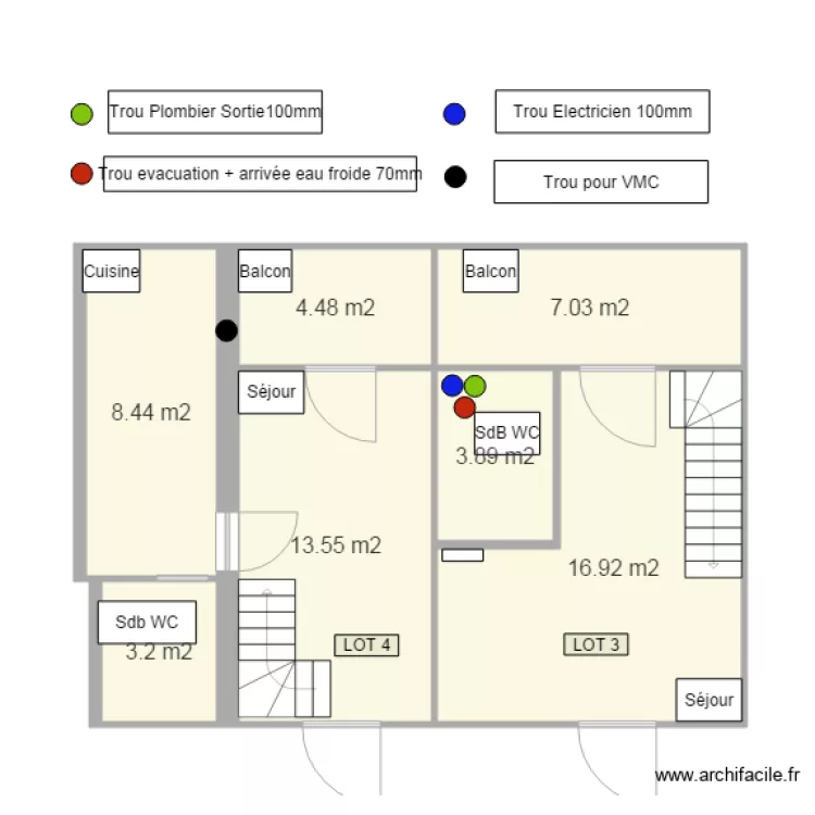 CrtdeuxiemeEtageTrous. Plan de 