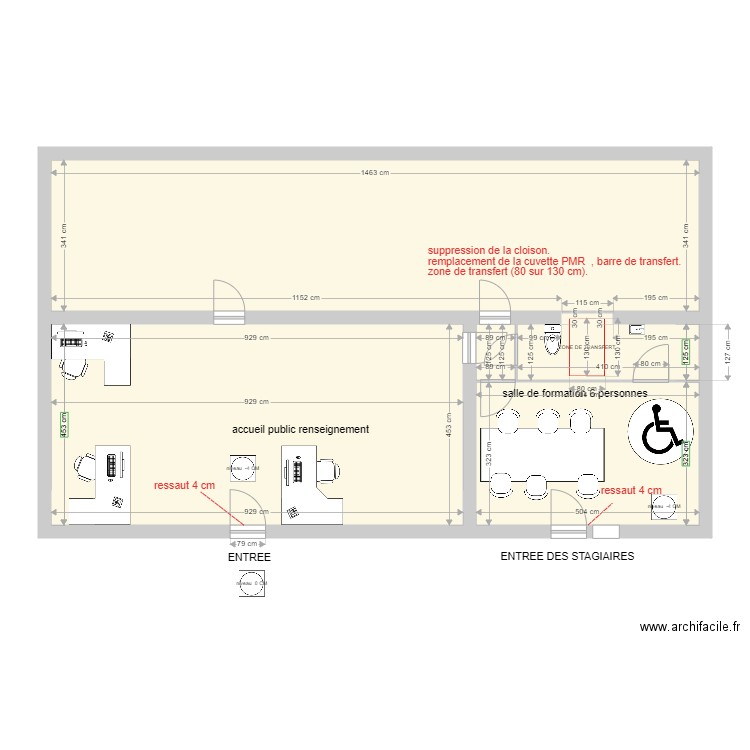 ATC FORMATION TRAVAUX  . Plan de 4 pièces et 115 m2