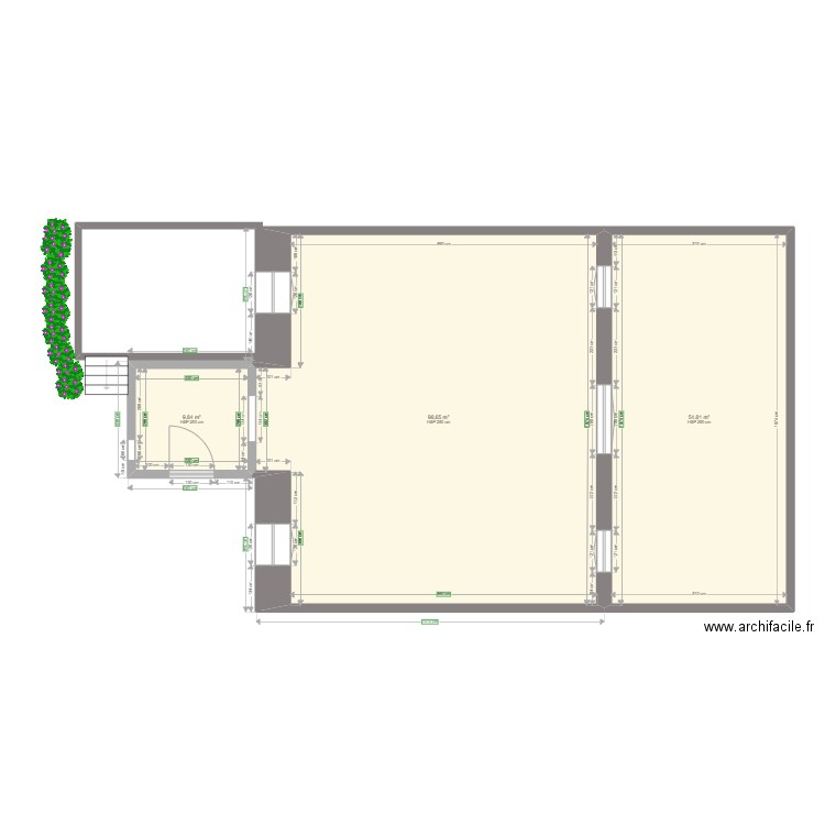 Projet vestibule 1. Plan de 3 pièces et 163 m2