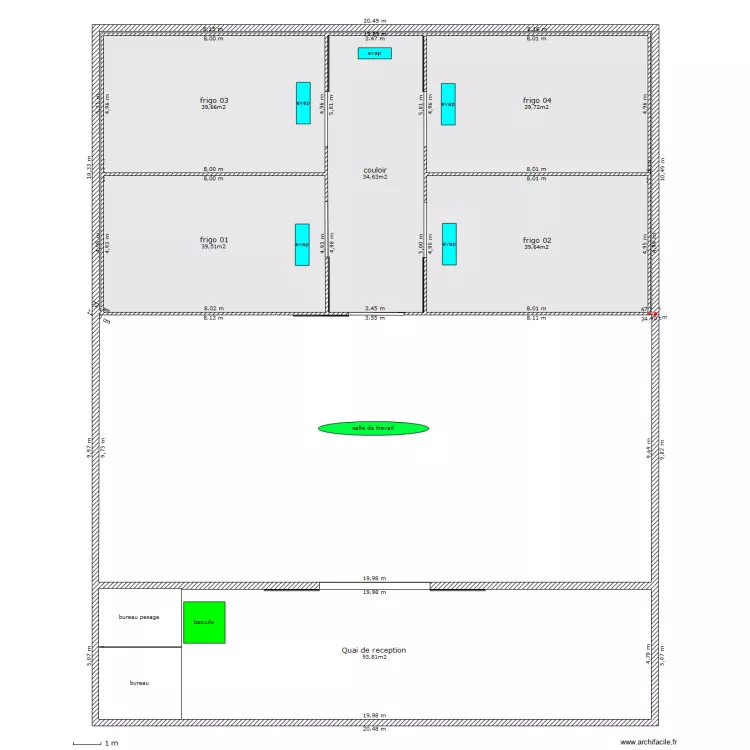 entrepot frigo. Plan de entrepot frigo. Plan de