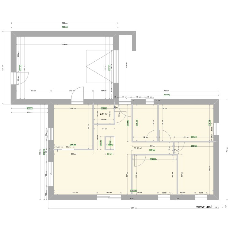 MAM-Bricaudiere . Plan de 2 pièces et 76 m2