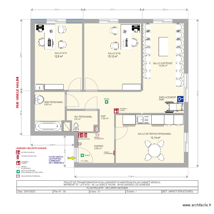 plan 6. Plan de 6 pièces et 58 m2