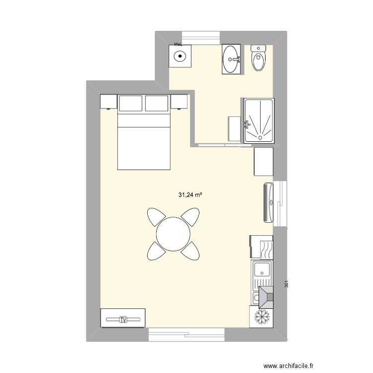 New Studio. Plan de 0 pièce et 0 m2