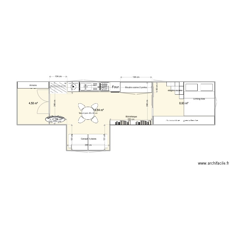 plan semi remorque 2. Plan de 3 pièces et 32 m2