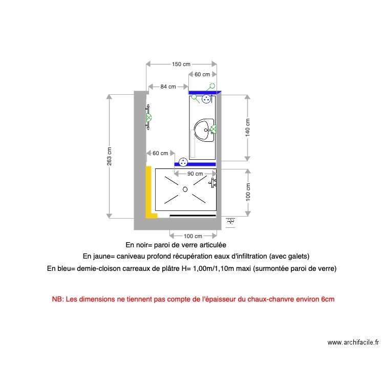 salle de DOUCHE RDC 26 octobre 19. Plan de 0 pièce et 0 m2