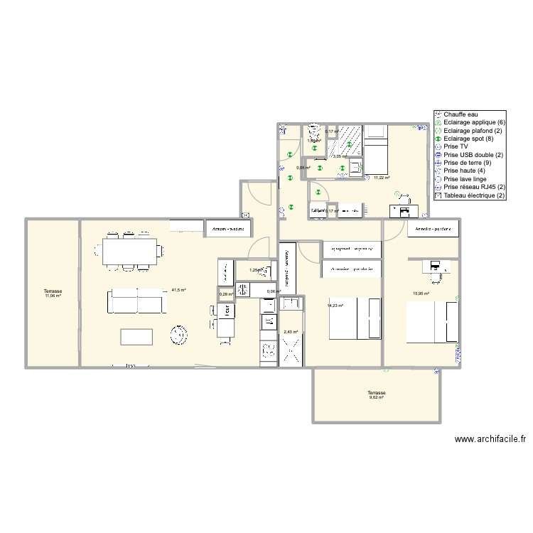 Santa Clara 2 face origine transit. Plan de 16 pièces et 120 m2