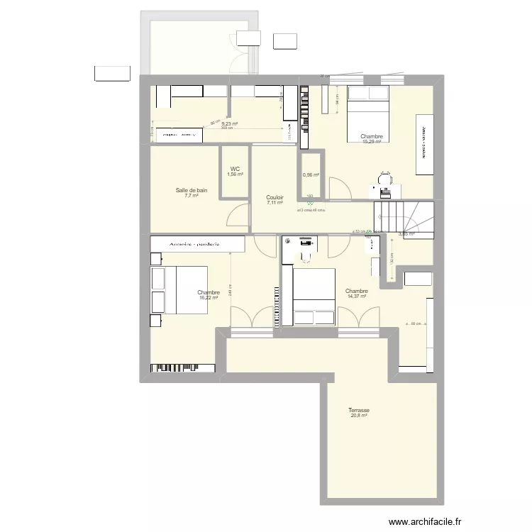 Maison compl&egrave;te. Plan de 