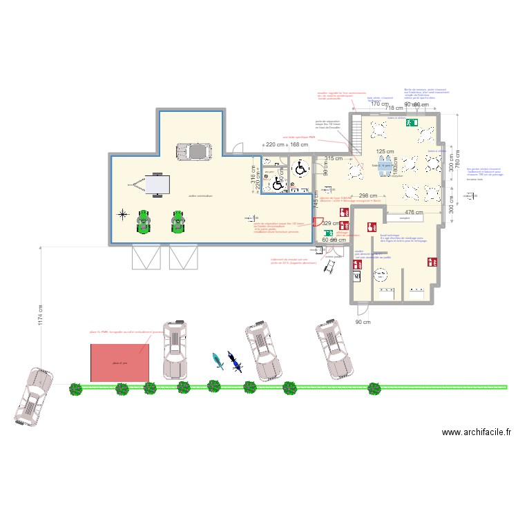 les tadornes plan de masse. Plan de 5 pièces et 286 m2