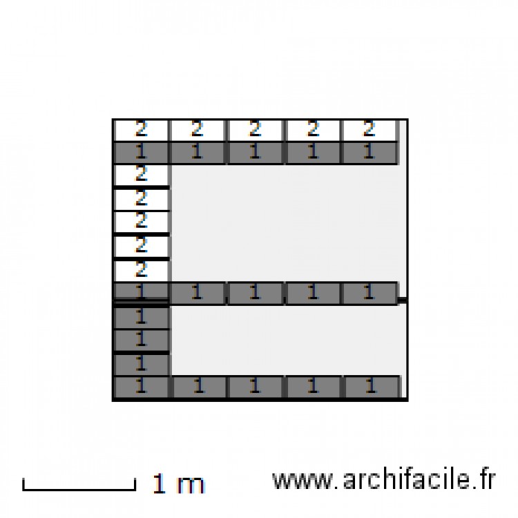 SDB 50x20 (mur vasques 2,63x2,50). Plan de 0 pièce et 0 m2