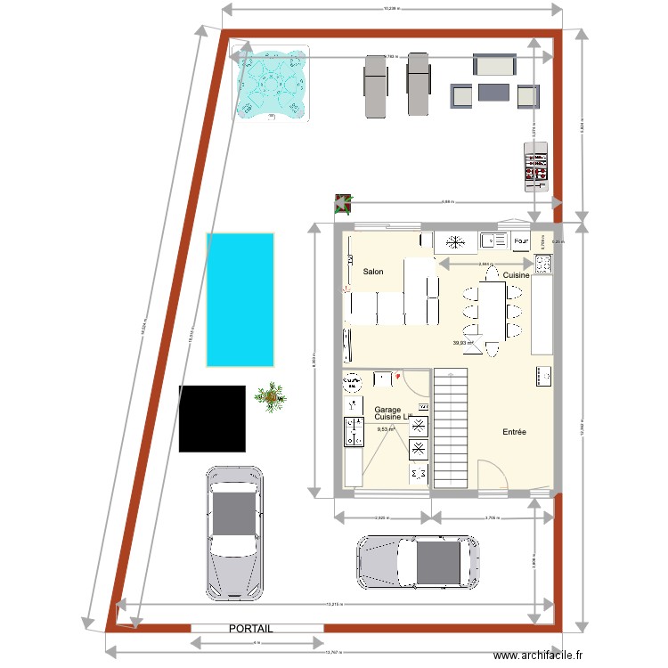 MAISON PIGNAN. Plan de 4 pièces et 103 m2