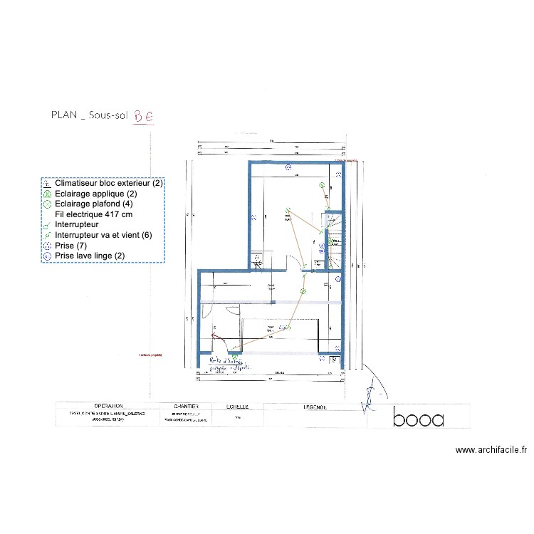 PLAN ELEC SALERNO GARAGE. Plan de 0 pièce et 0 m2