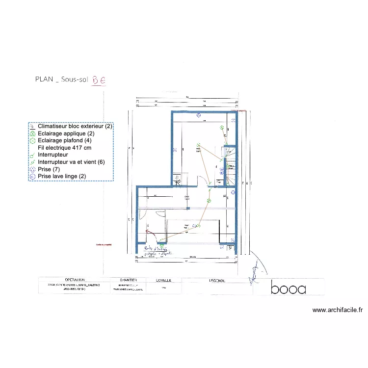 PLAN ELEC SALERNO GARAGE. Plan de 