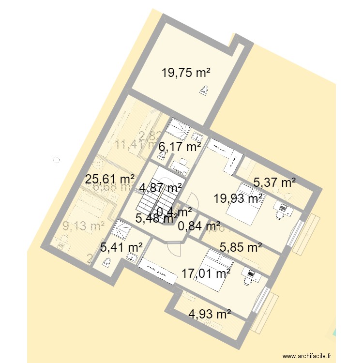 AE135_2. Plan de 27 pièces et 319 m2