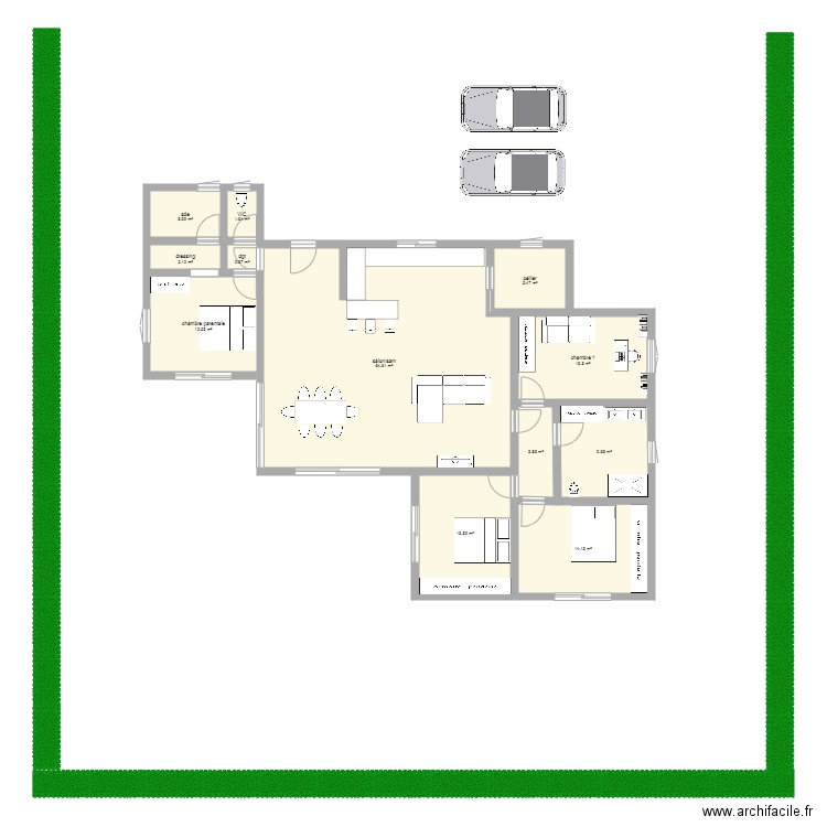 plan maison 4 chambres 2. Plan de 0 pièce et 0 m2