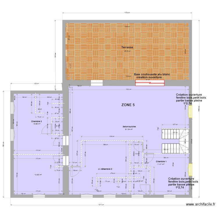 Logement perso Menuiserie ZONE 5. Plan de 0 pièce et 0 m2