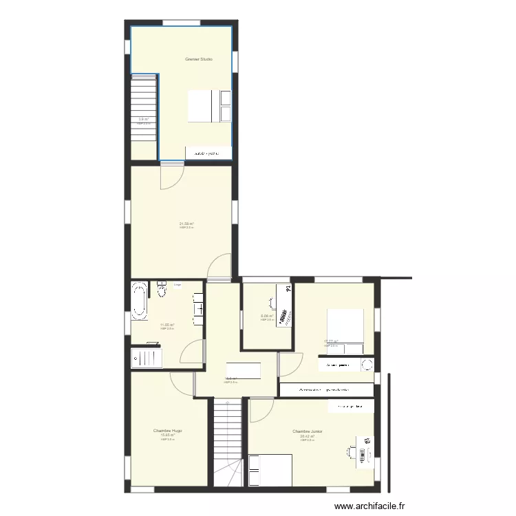 Maison container  Terrain. Plan de 