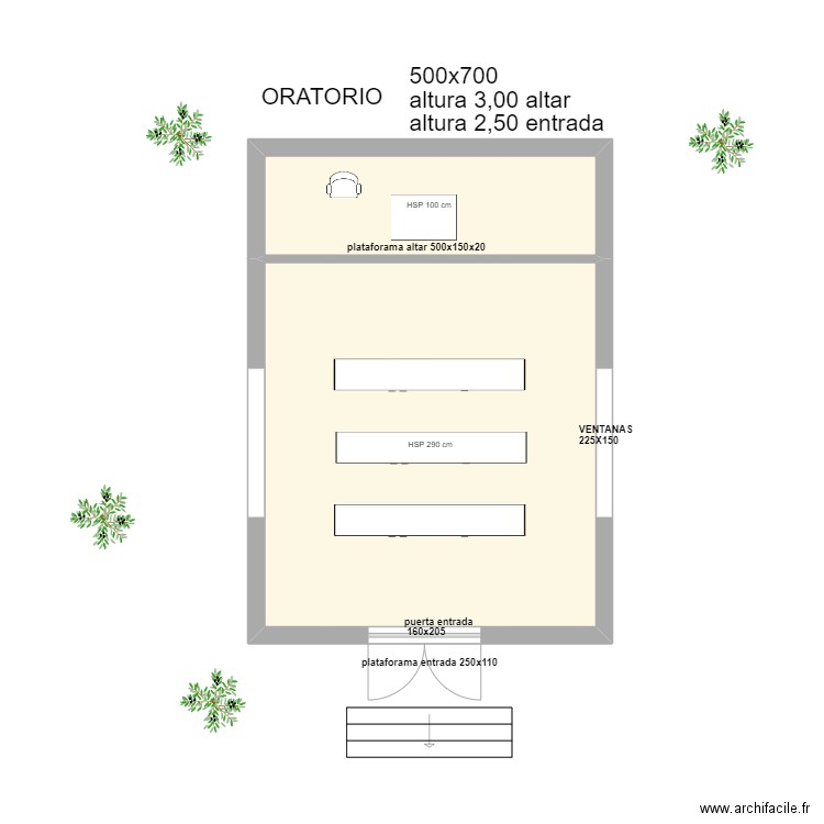 CAPILLA bancos 1. Plan de 2 pièces et 35 m2