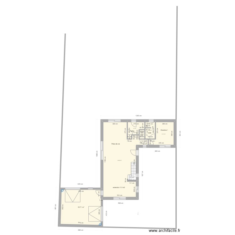 Projet d'extension + Garage. Plan de 0 pièce et 0 m2