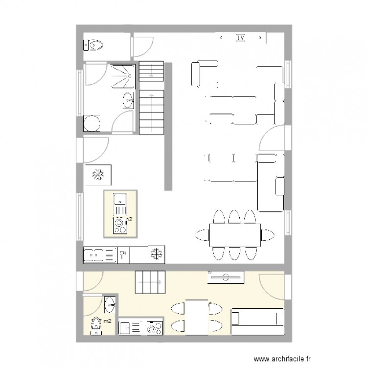 maison principale studio 1. Plan de 0 pièce et 0 m2