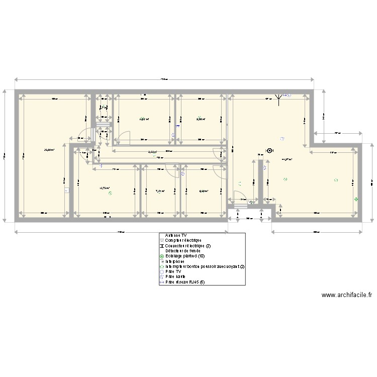 CLAIRMATIN ELECTRIC. Plan de 9 pièces et 132 m2