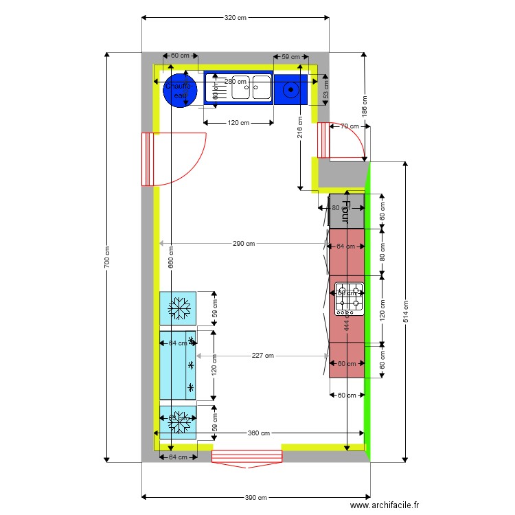 Cuisine. Plan de 0 pièce et 0 m2