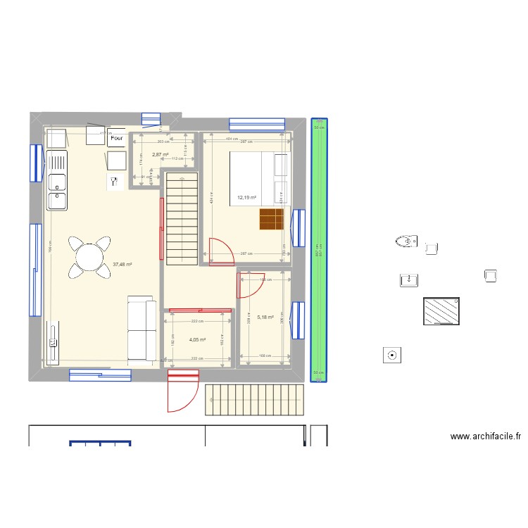 Garage projet simplifié variante duplex 1. Plan de 0 pièce et 0 m2