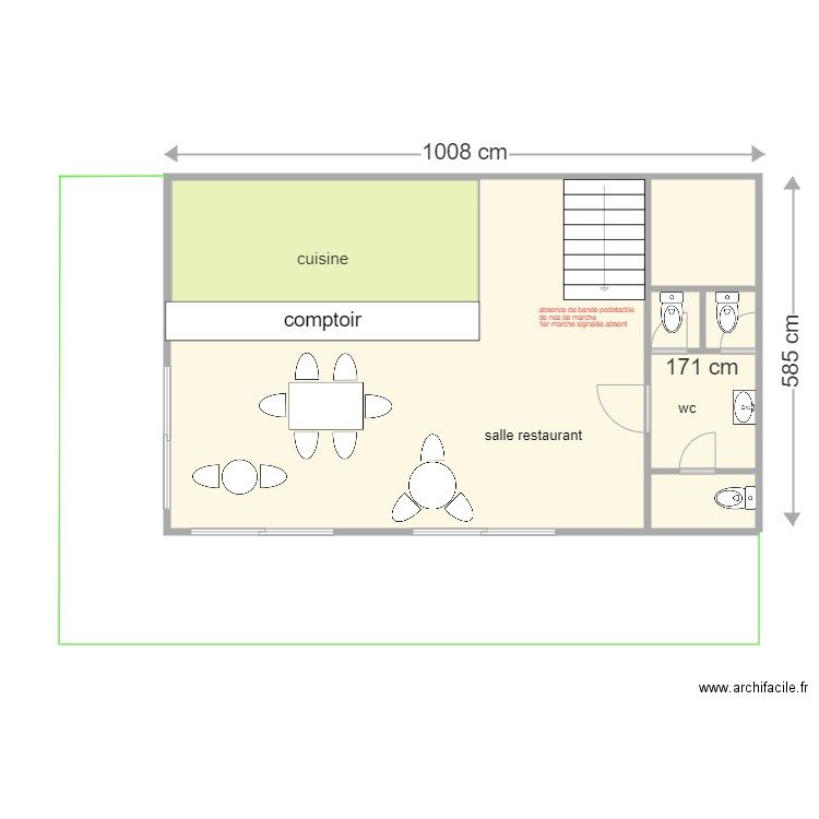 creperie des isles 1er avt travaux. Plan de 0 pièce et 0 m2