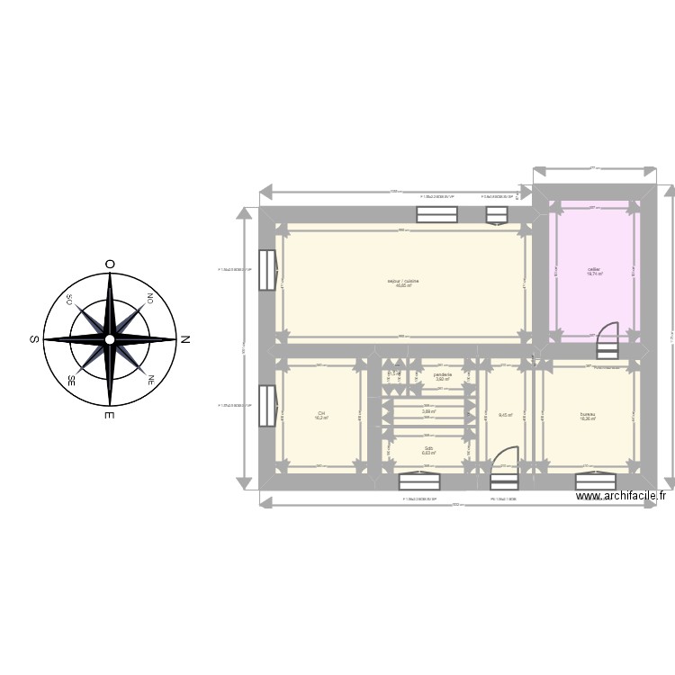 delannoy. Plan de 18 pièces et 330 m2