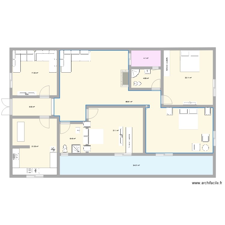 plan pied 200 m2 3 facade pour ouverture fentre. Plan de 0 pièce et 0 m2