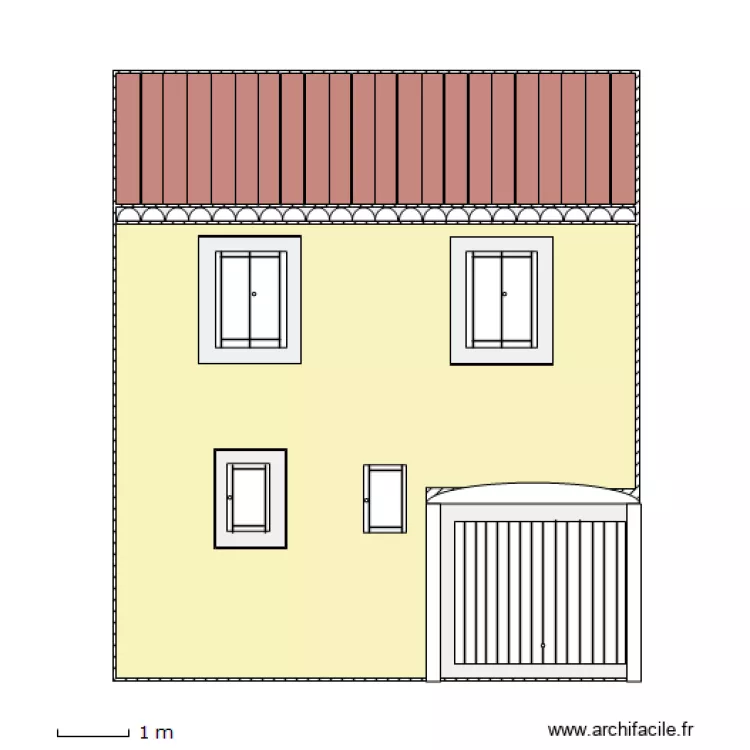 vue de face. Plan de 