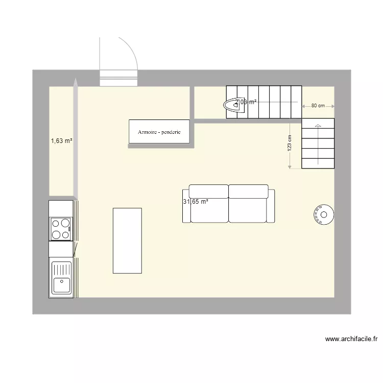 Maison Fareins Extension N0 V2. Plan de 