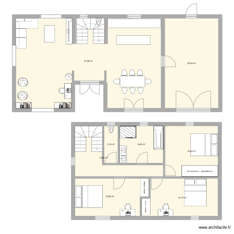 Plan étage. Plan de 0 pièce et 0 m2 Plan étage. Plan de 0 pièce et 0 m2