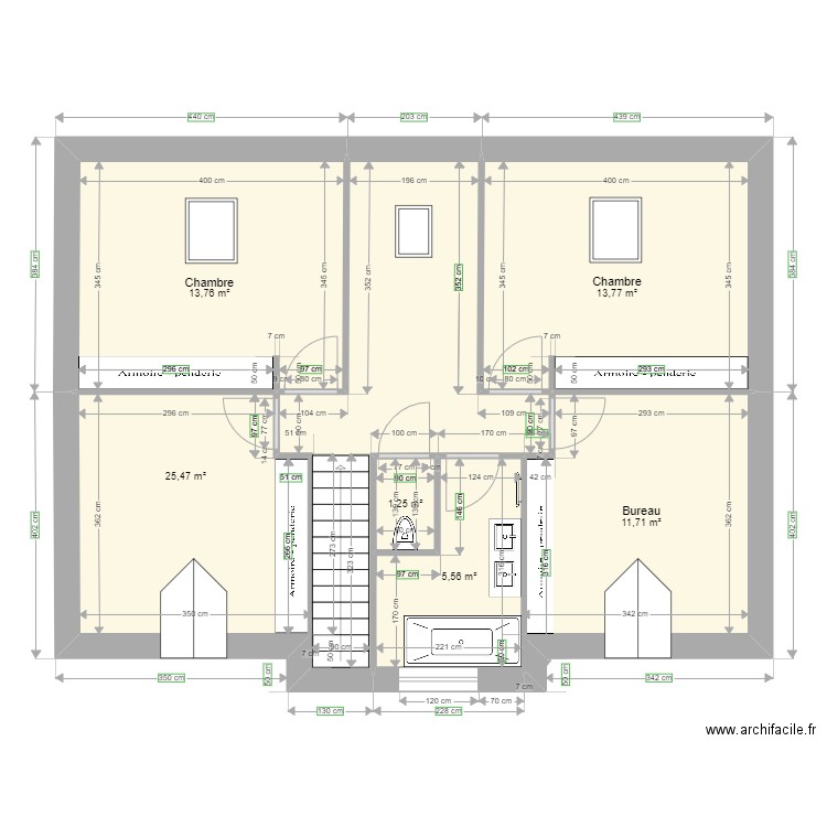 TANDJIGORA NIAKATE ETAGE R01. Plan de 6 pièces et 72 m2