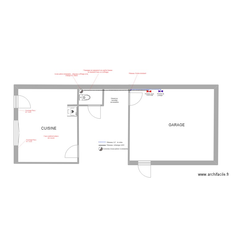 Martin Placo. Plan de 2 pièces et 42 m2