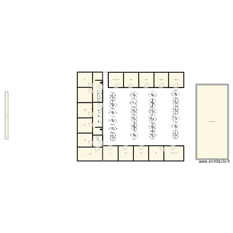 OS V4. Plan de 20 pièces et 275 m2