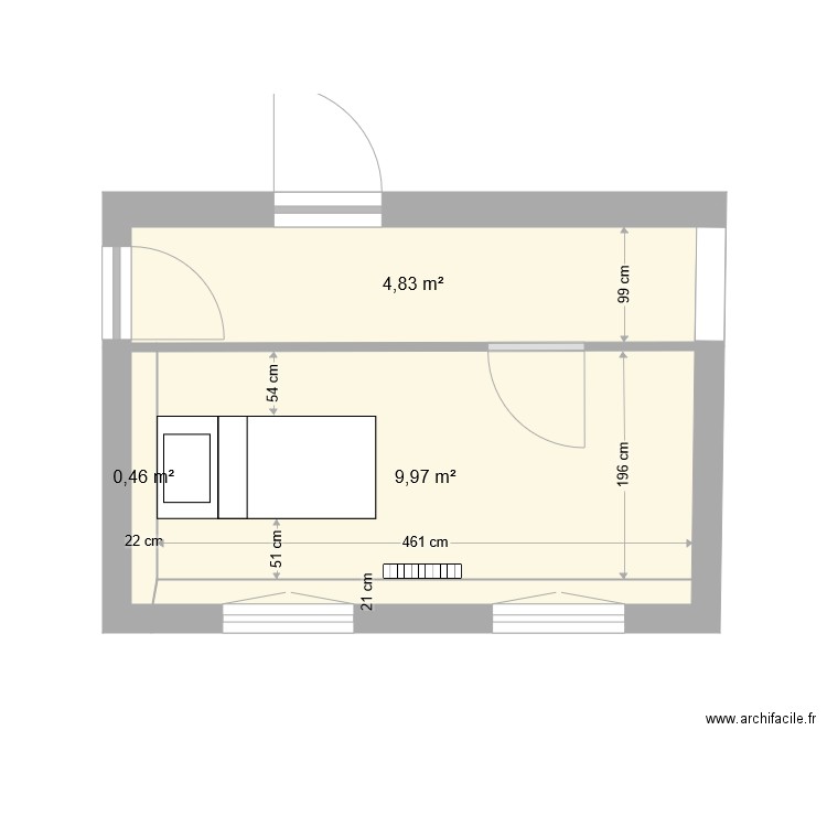 CHAMBRE COULOIR V2. Plan de 0 pièce et 0 m2