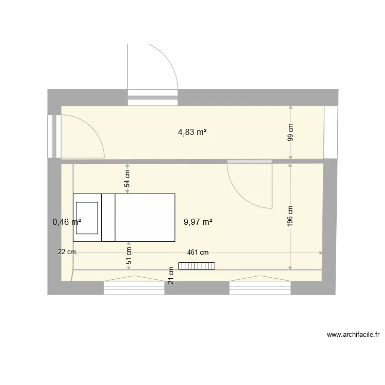 CHAMBRE COULOIR V2. Plan de 