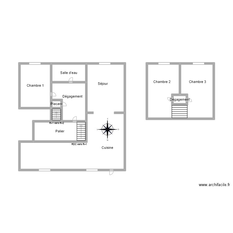 240148 DAIGNEAU. Plan de 9 pièces et 34 m2