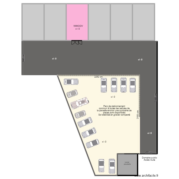 WIMOOV PARC DE STATIONNEMENT AVANT TRAVAUX. Plan de 10 pièces et 1262 m2