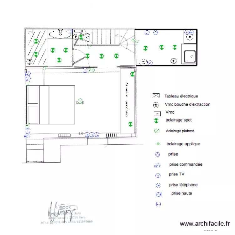 sous sol villa jamot. Plan de 