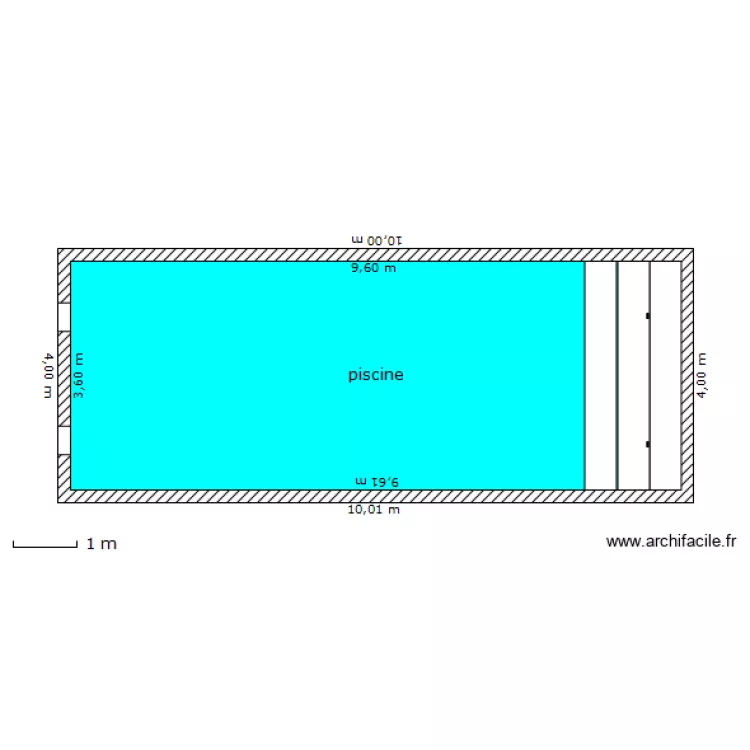 PISCINE PLAN DE SURFACE ECHELLE 1/100. Plan de PISCINE PLAN DE SURFACE ECHELLE 1/100. Plan de