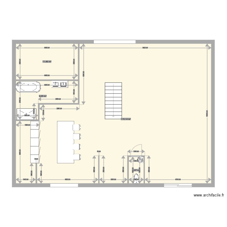 cheye. Plan de 4 pièces et 138 m2