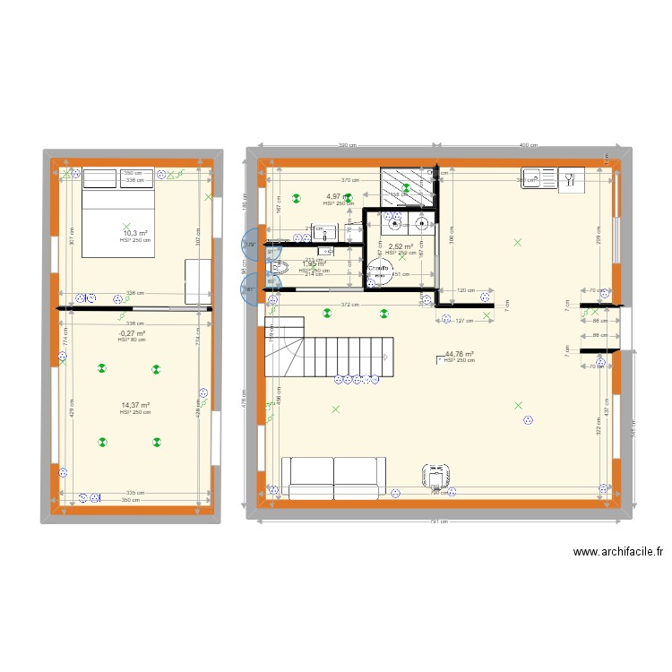 plan du 23/10/22. Plan de 7 pièces et 106 m2