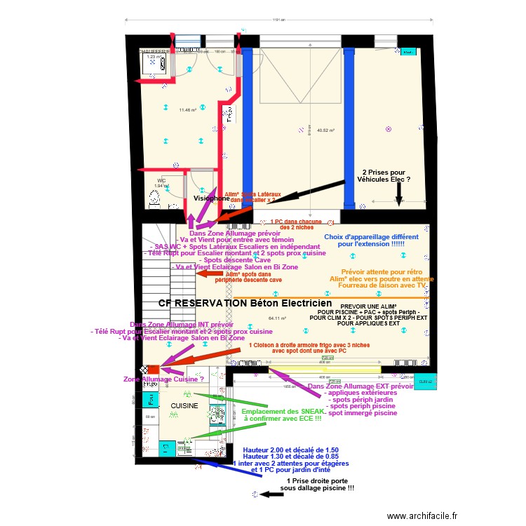 NEW RDC Electricien. Plan de 0 pièce et 0 m2