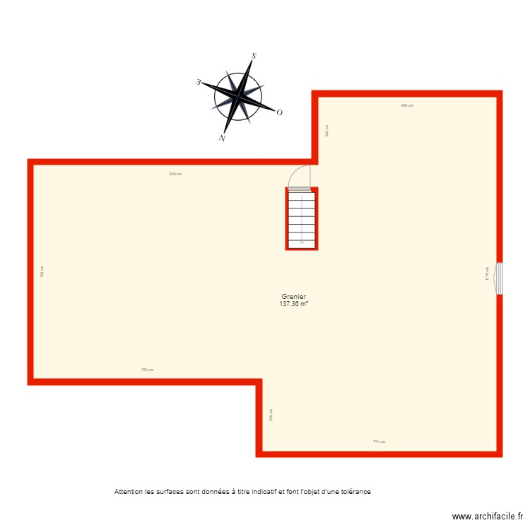 BI 3276 Grenier Côté. Plan de 0 pièce et 0 m2