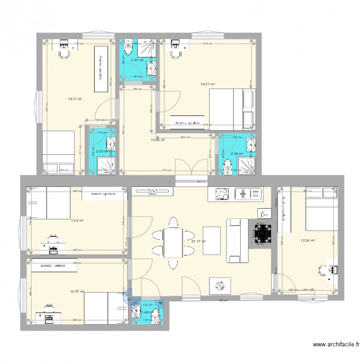 Csokonai aménagé. Plan de 0 pièce et 0 m2