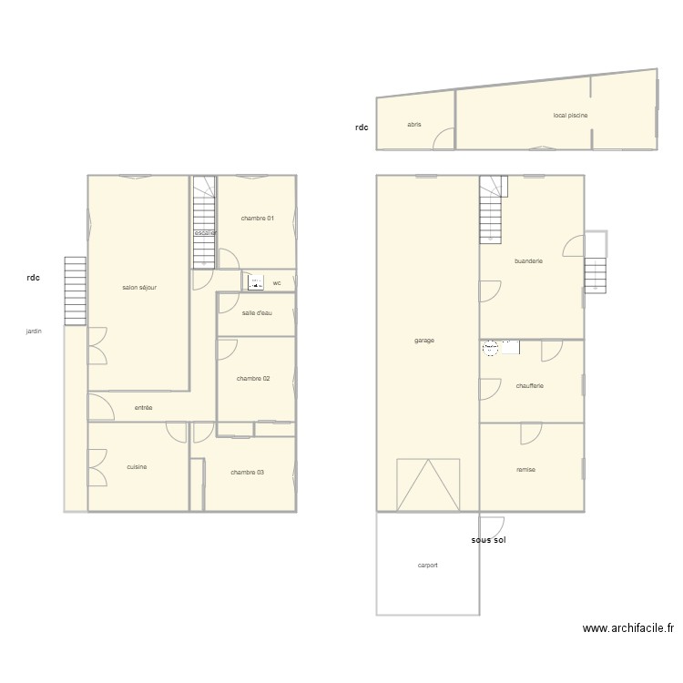 muzzolini am. Plan de 20 pièces et 247 m2