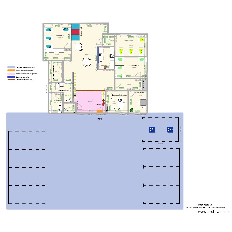 MAM LES PETITS PAS DE LA ROSE après travaux. Plan de 19 pièces et 465 m2